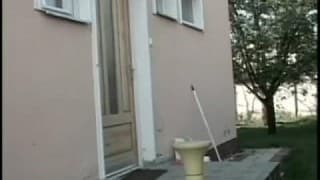 A hairy brunette for two bisexuals