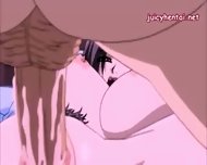 Busty hentai babe double penetrating with toys