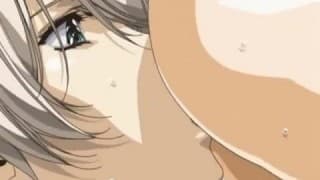 Hentai- He gives her some cock strokes!