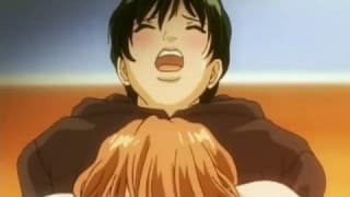 This naughty hentai boy teases this young girls vagina